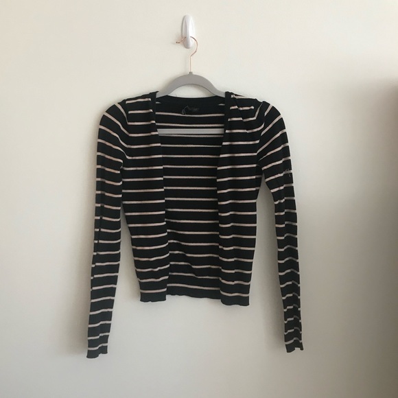 Black and beige striped cardigan - Picture 1 of 1